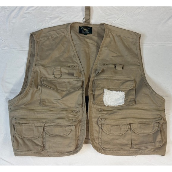 Crystal River Other - Crystal River Mens 2XL Khaki Cotton Fly Fishing Vest Multi Pocket CR/FV1 Tan